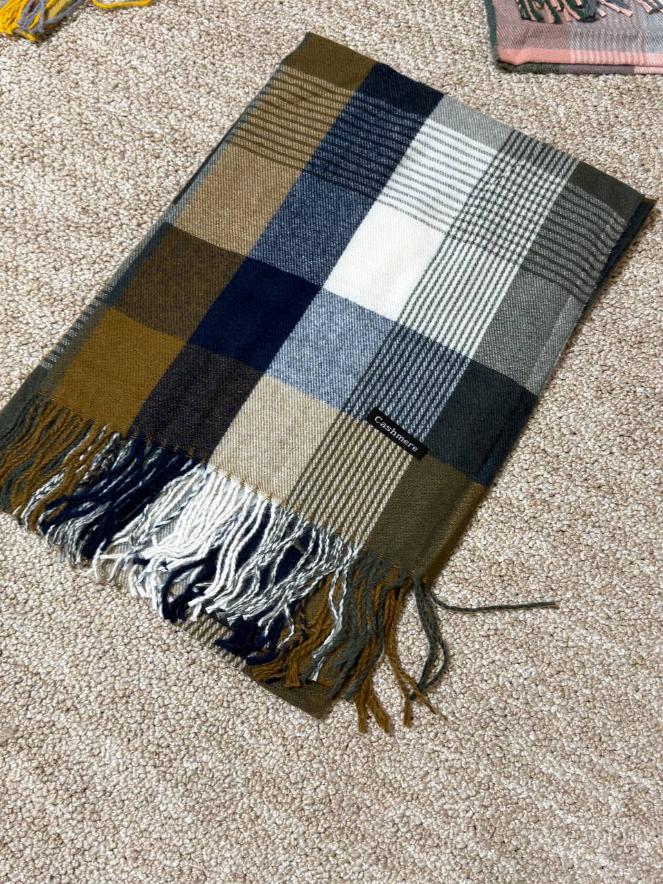 Soft Grid Cashmere Scarf