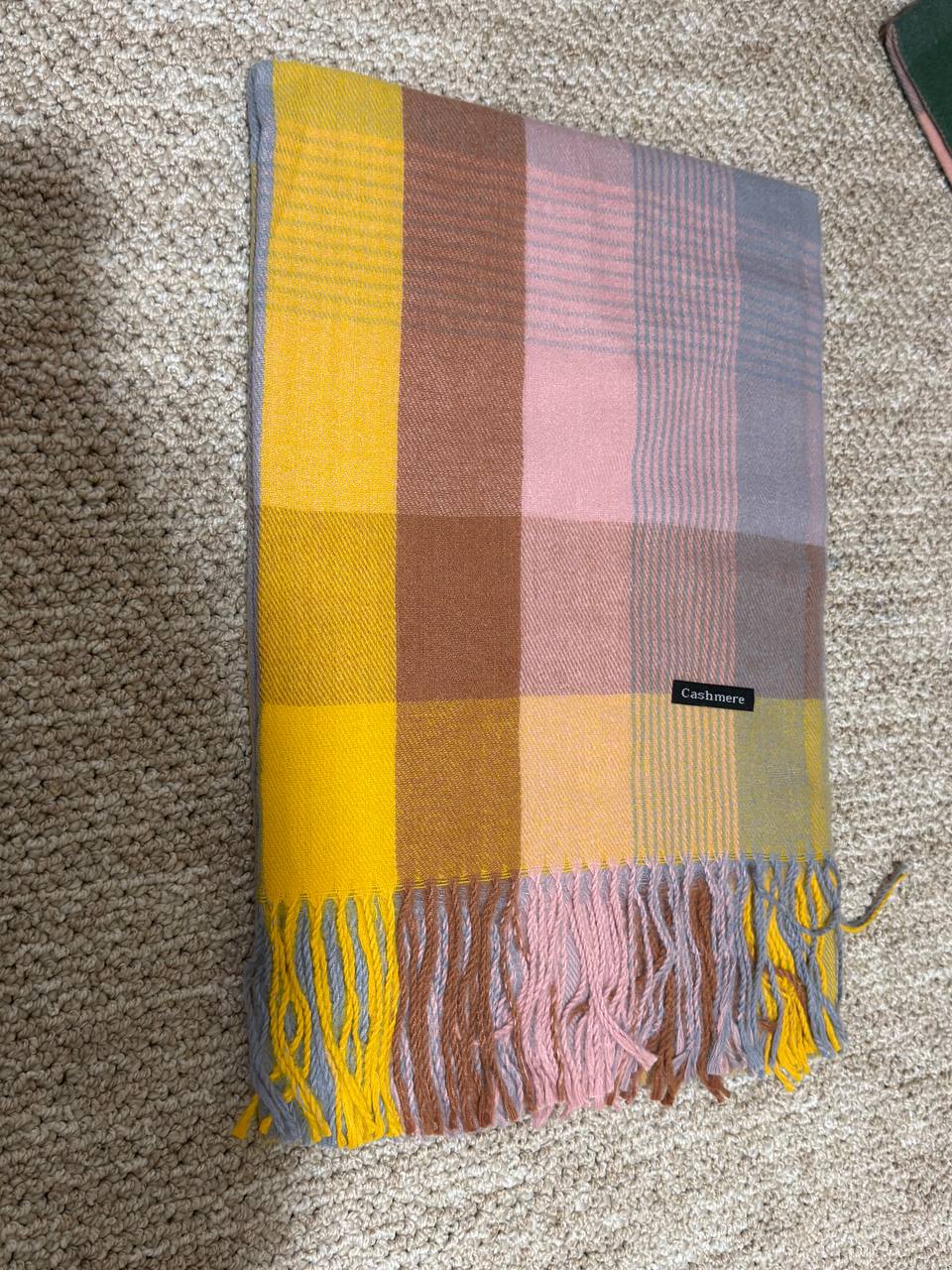 Soft Grid Cashmere Scarf