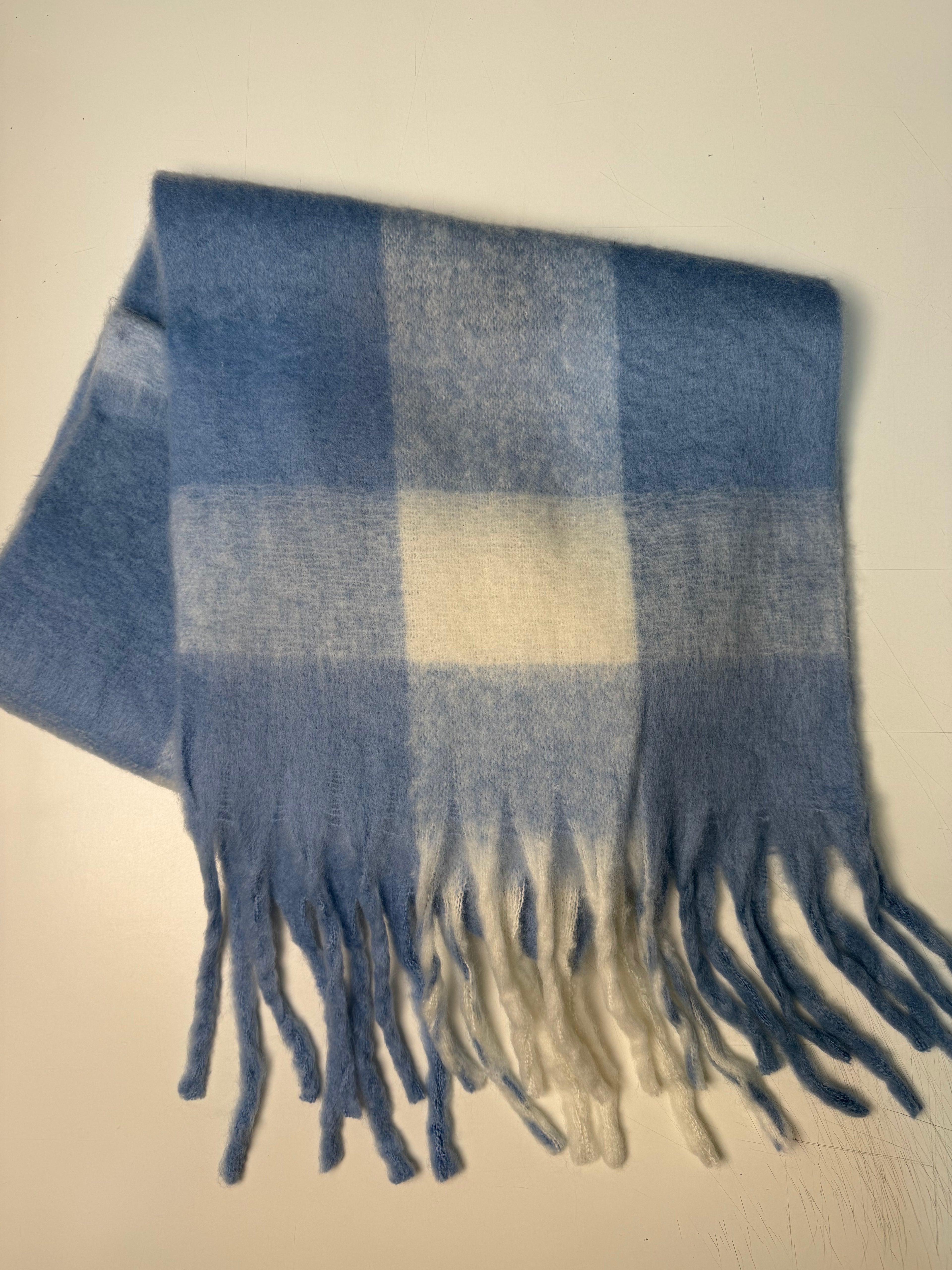 Soft Plaid Scarf blue