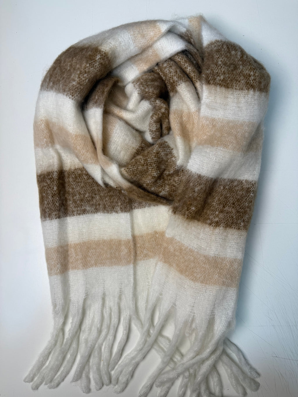 Striped Scarf Beige