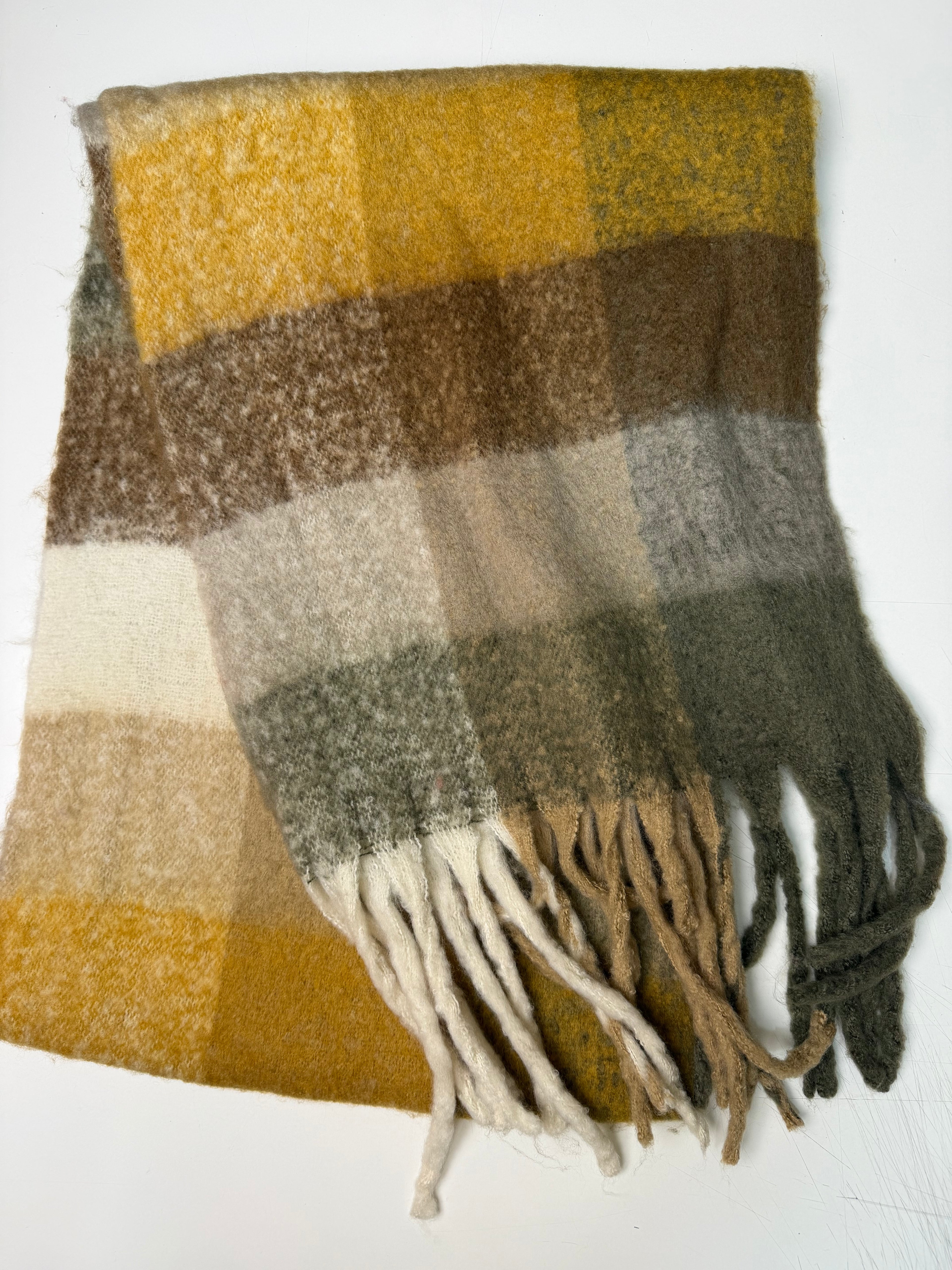 Soft Plaid Scarf moutard