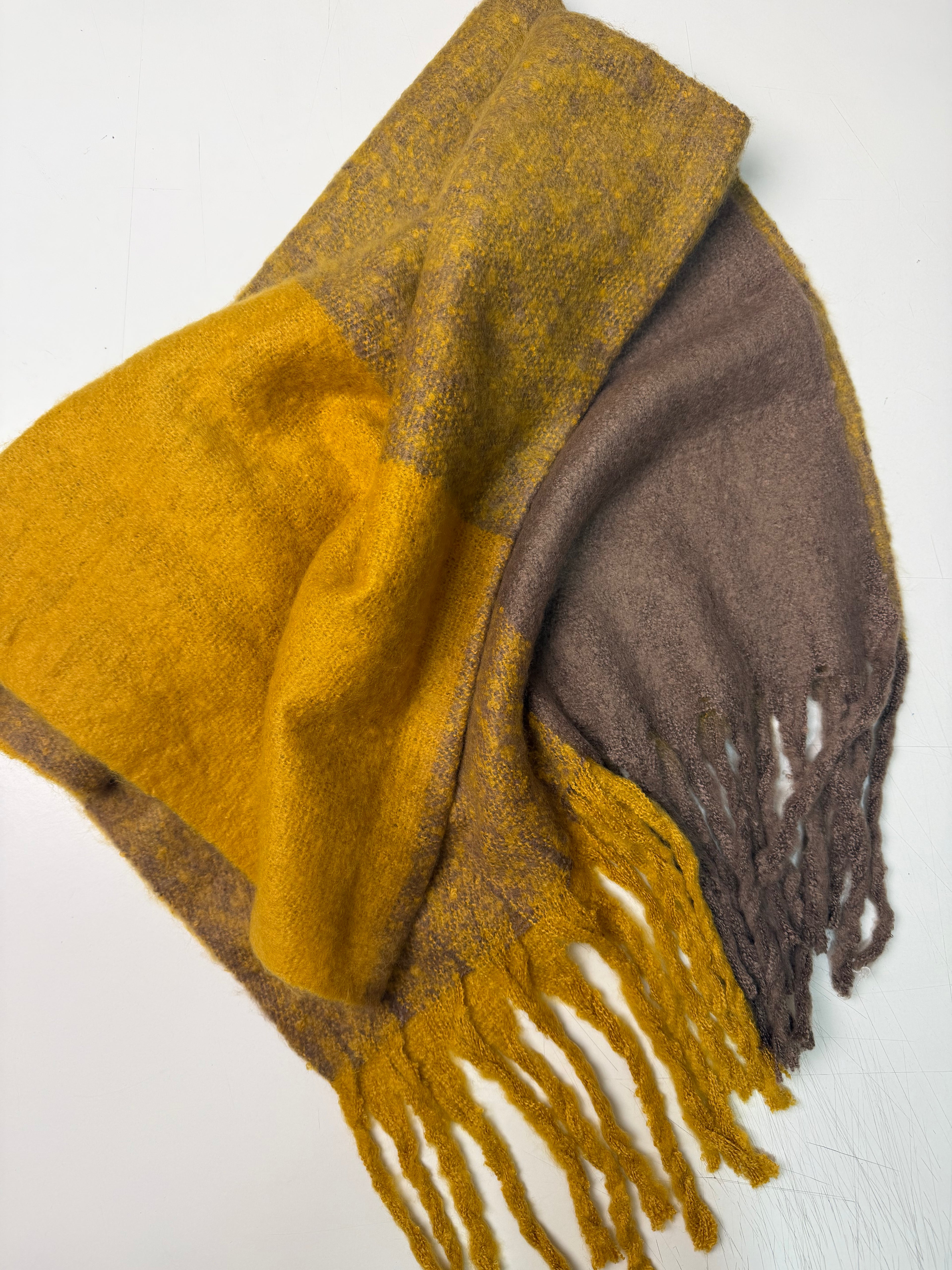 double-face scarf moutard