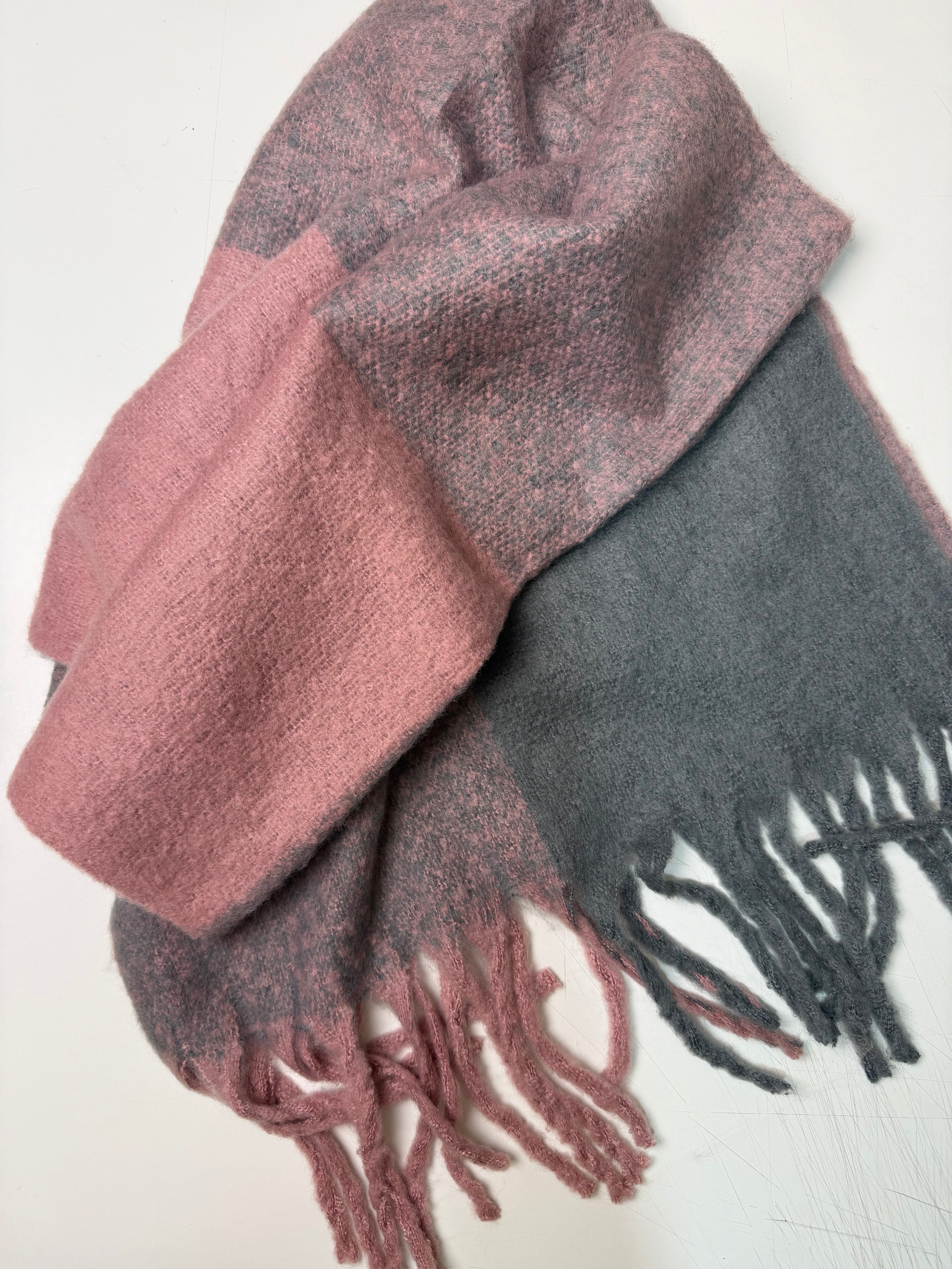 double-face scarf pink