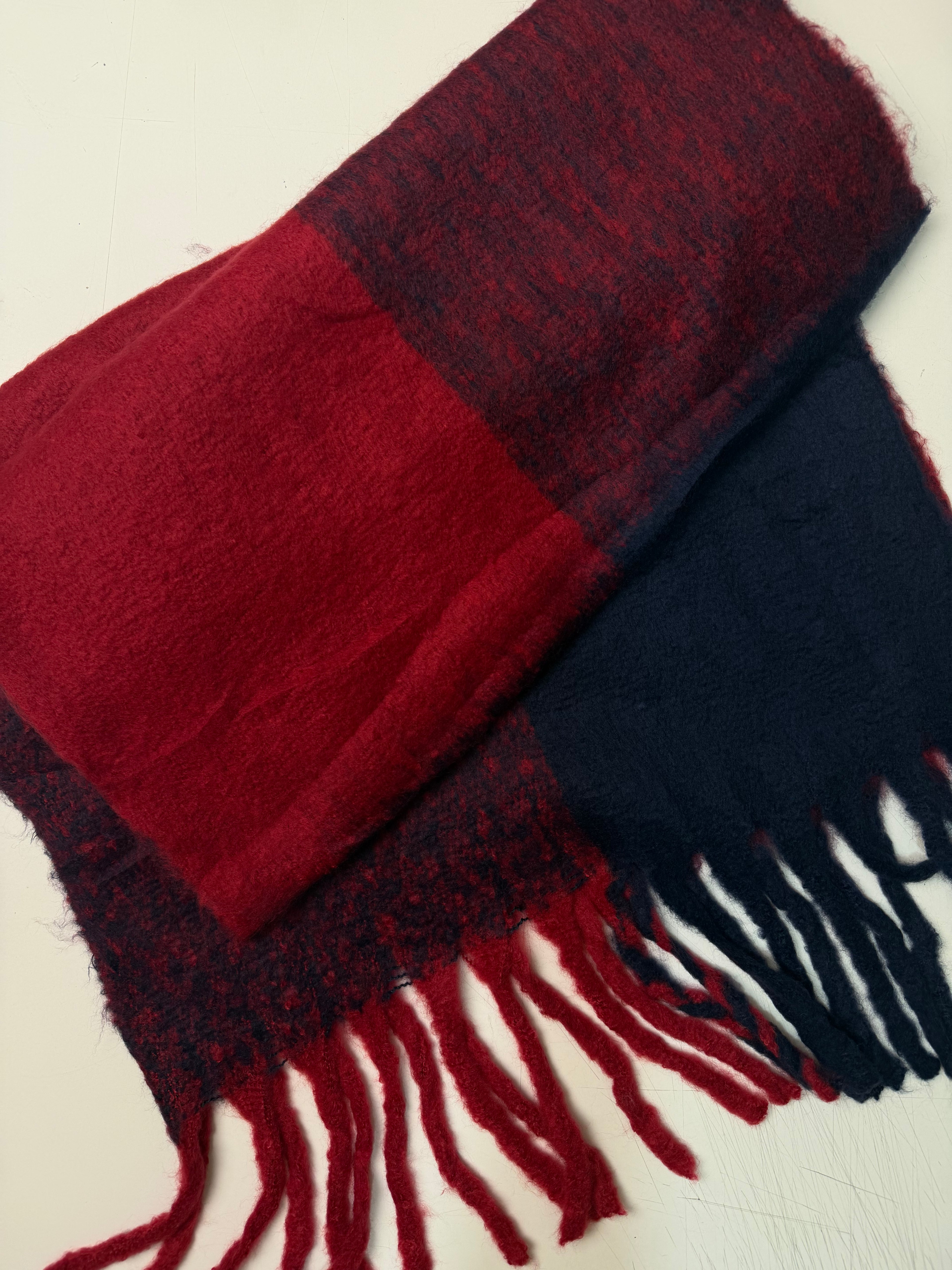 double-face scarf red/navy