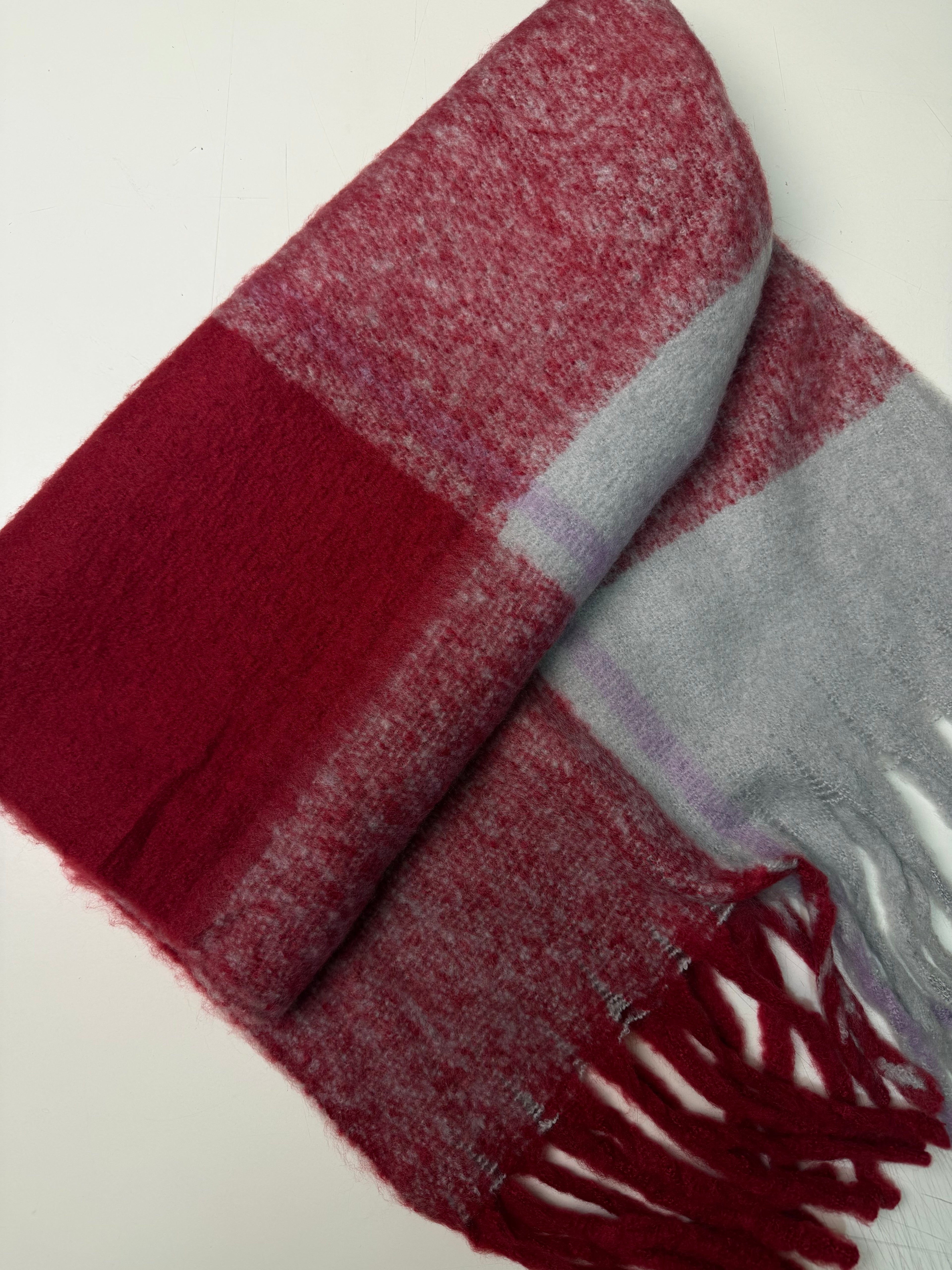 Plaid Winter Scarf red