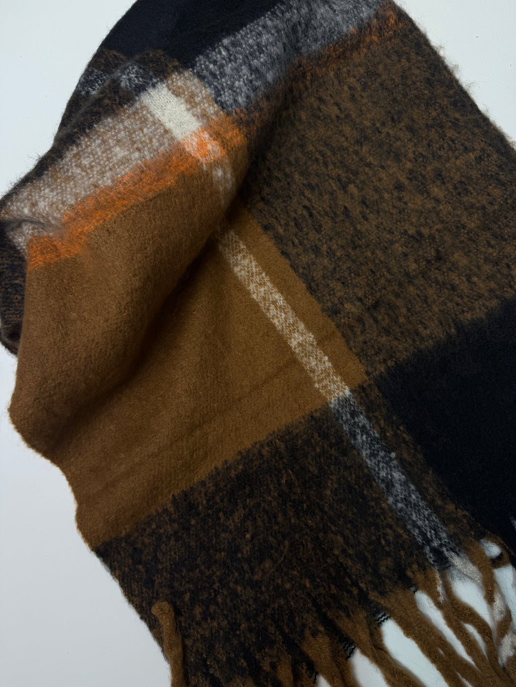 Plaid Winter Scarf brown