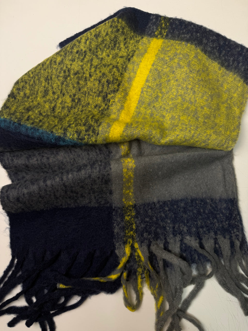Plaid Winter Scarf navy