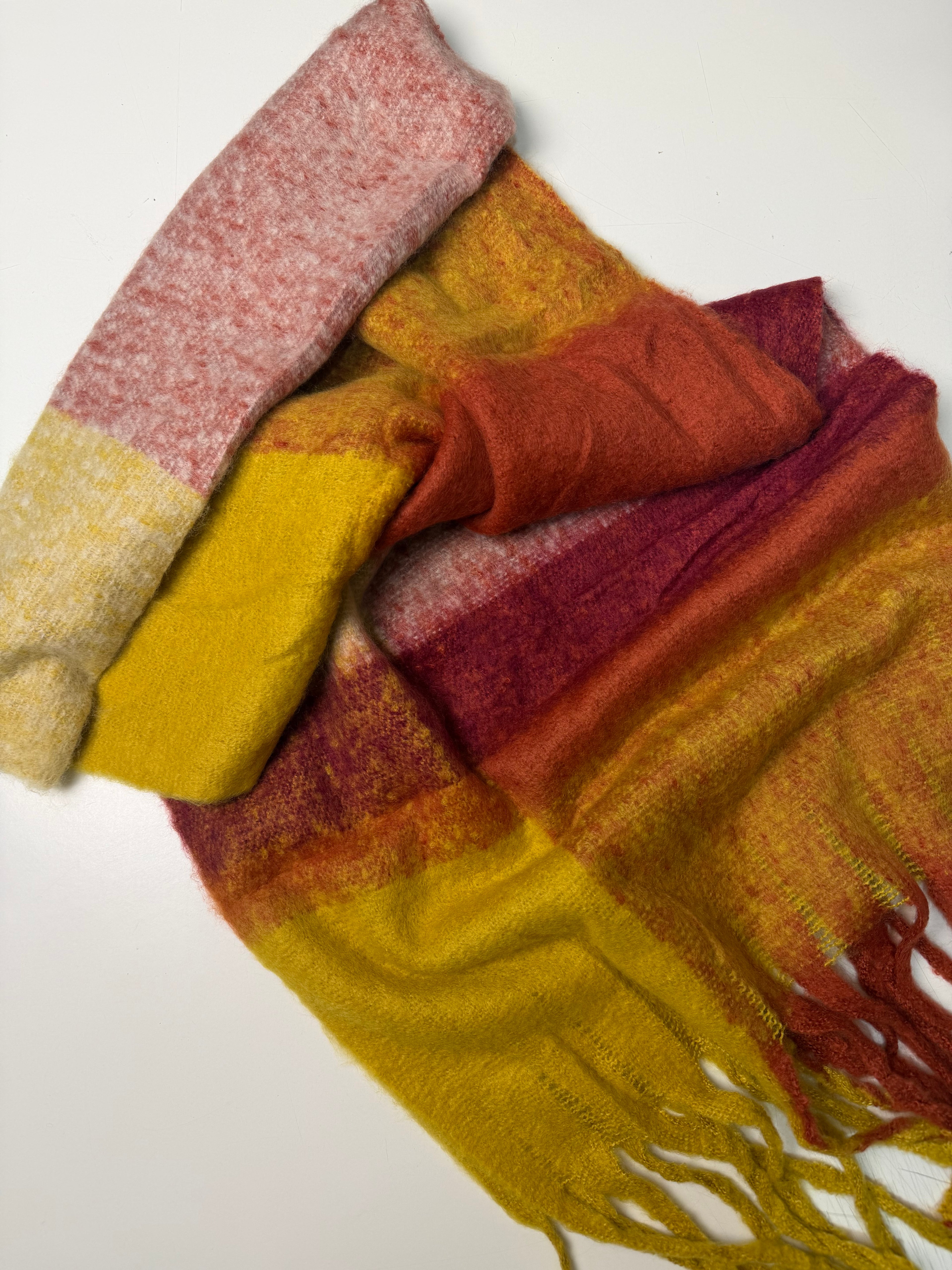 Color Block Scarf orange/pink