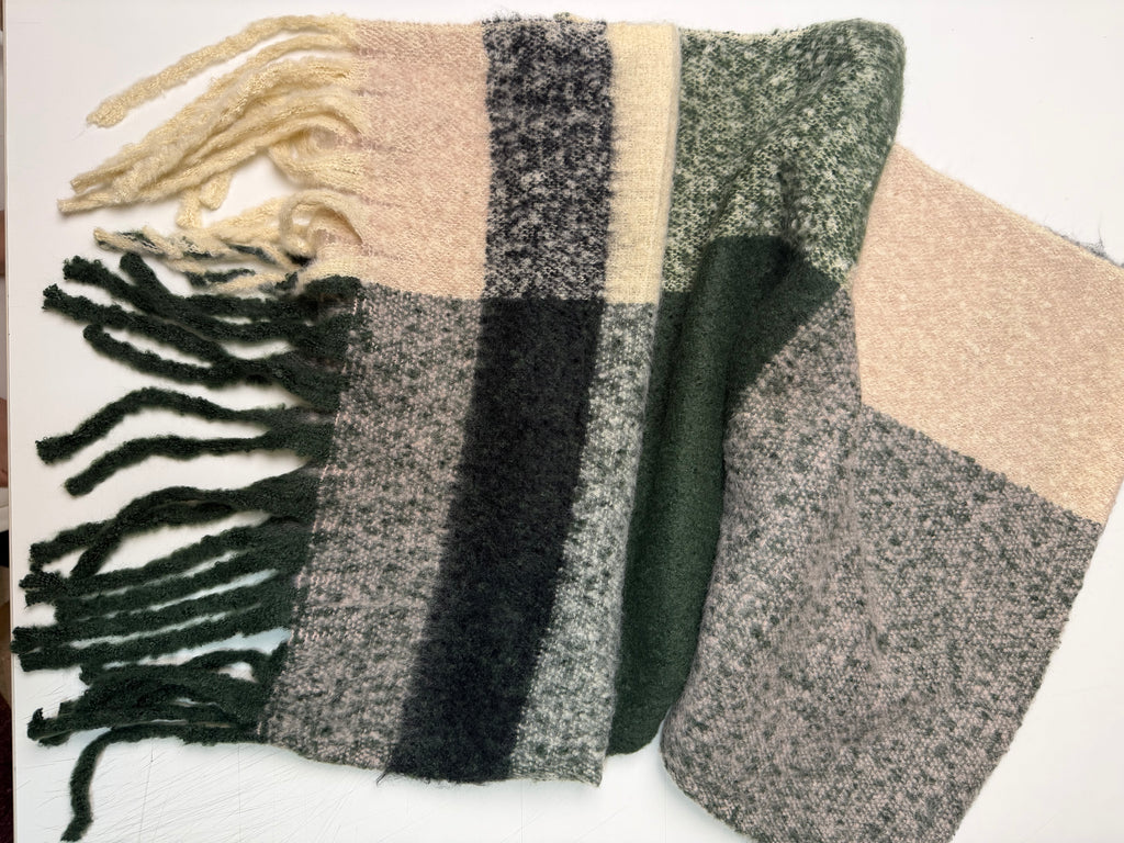 Color Block Scarf green